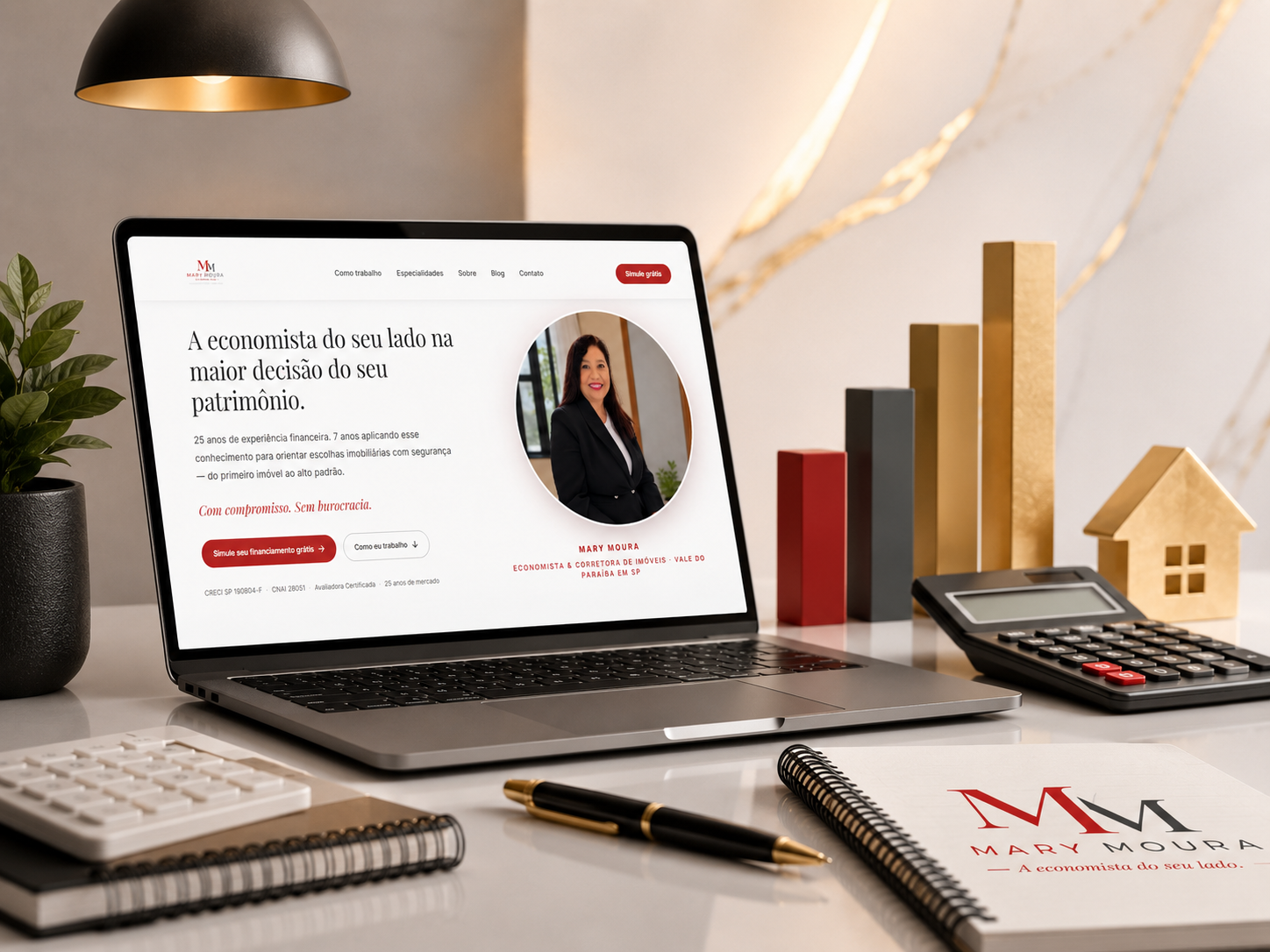 Simulador de financiamento imobiliário com Mary Moura